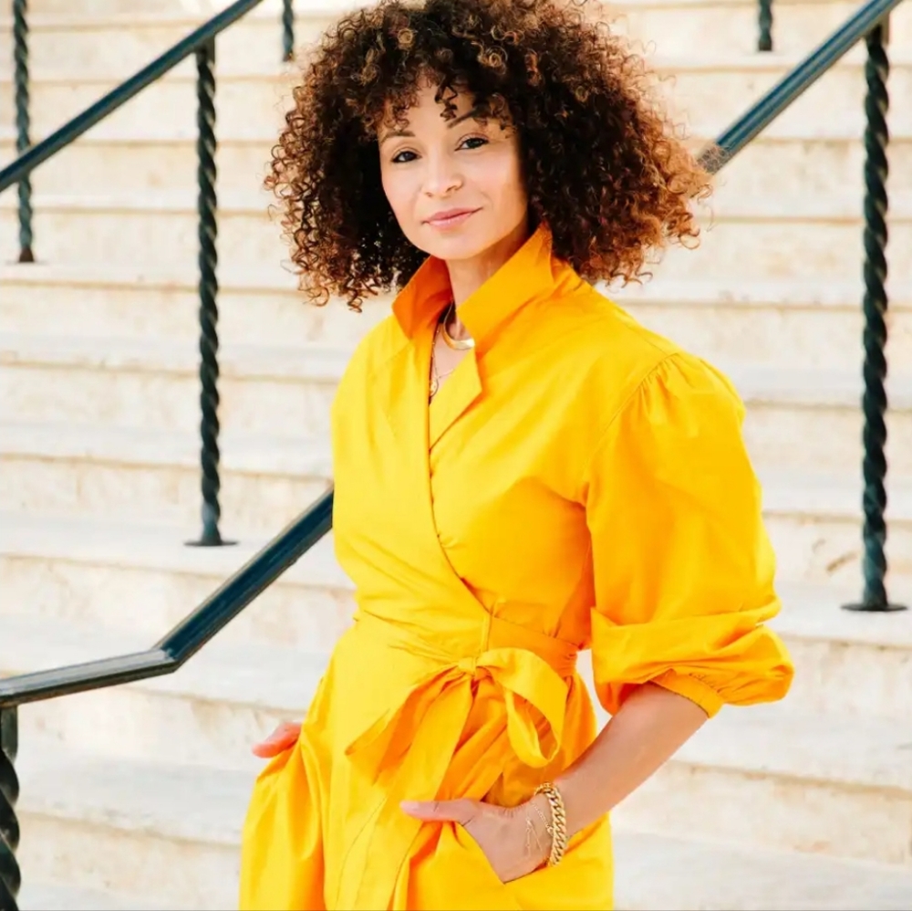 Saffron Wrap yellow Dress